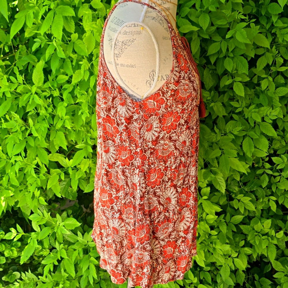 Staccato Red and Brown Patterned Dress - Picture 3 of 5